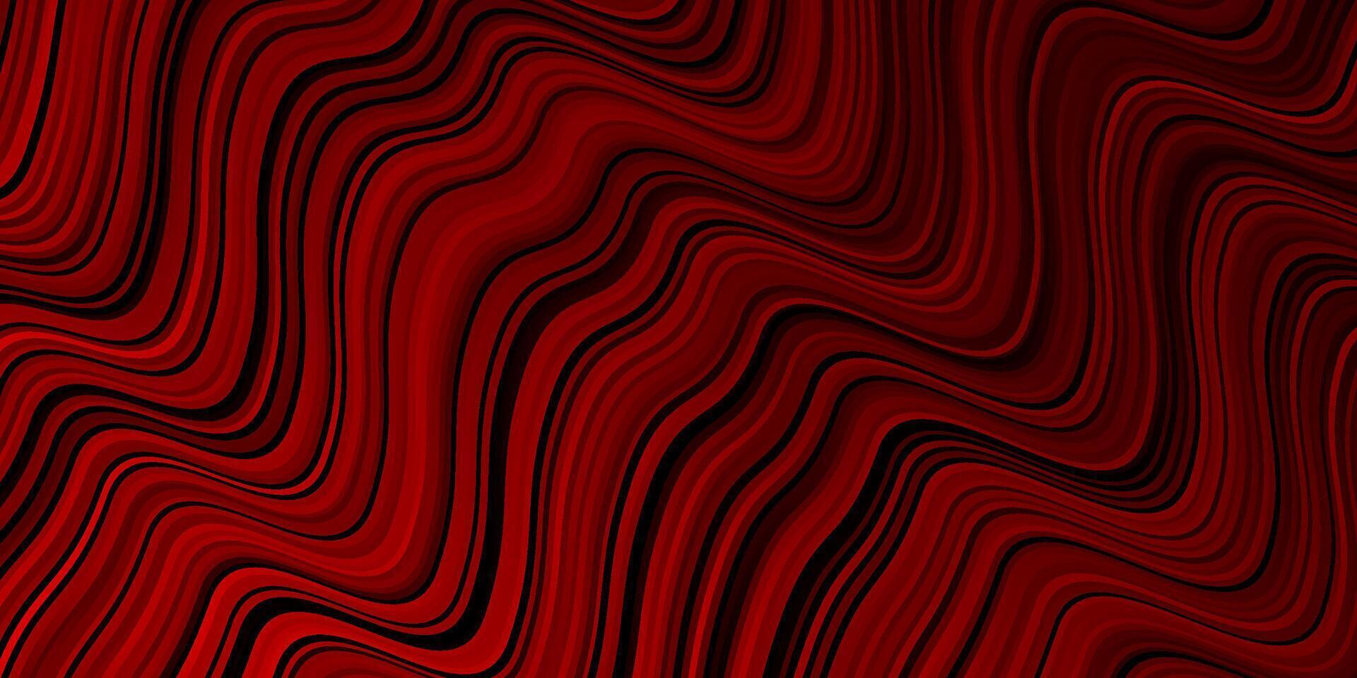 Dark Red vector backdrop with curved lines.
