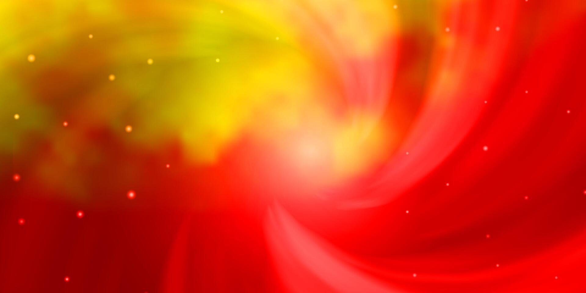 Light Red, Yellow vector background with colorful stars.