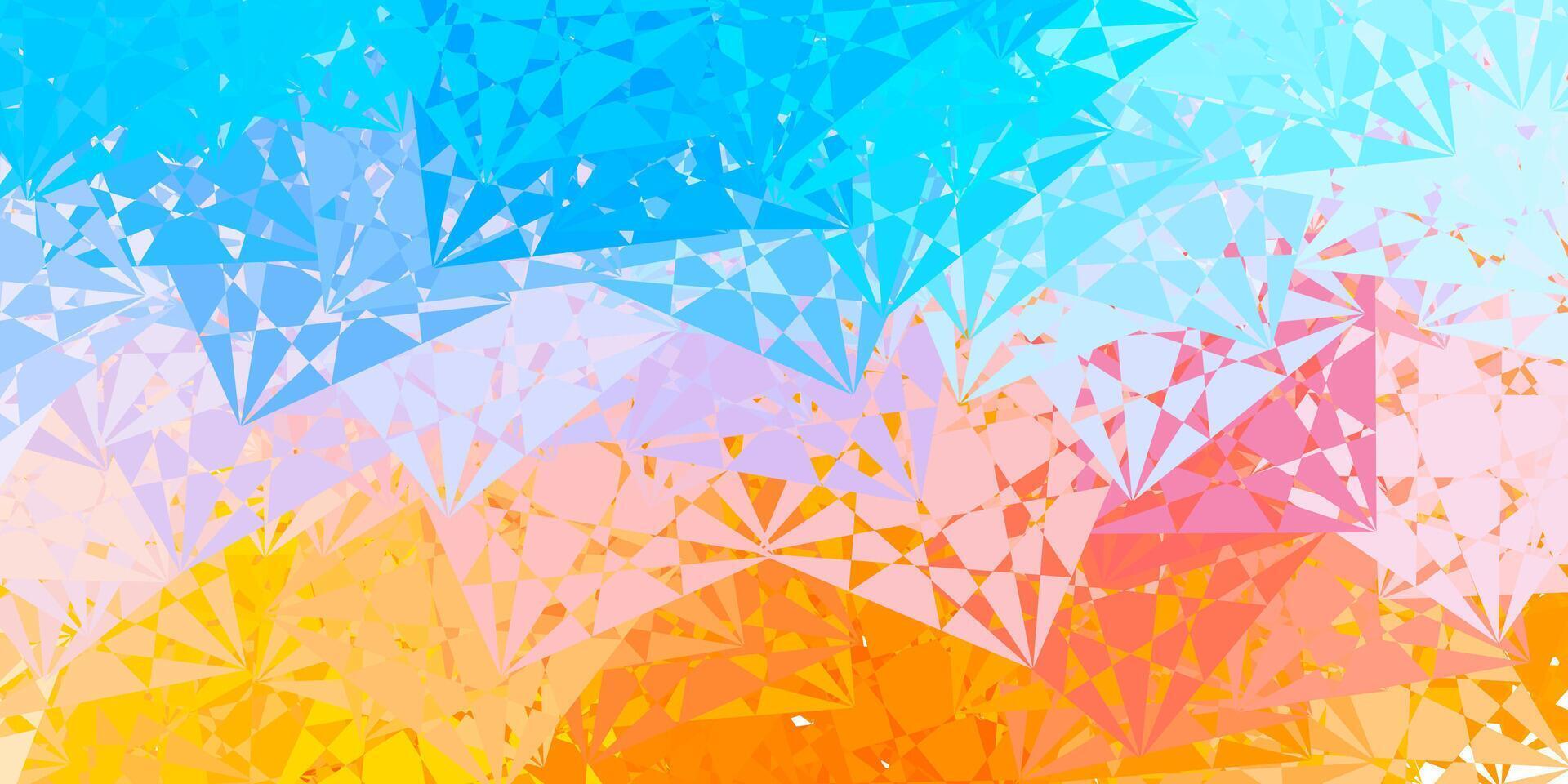 Light Blue, Yellow vector backdrop with triangles, lines.