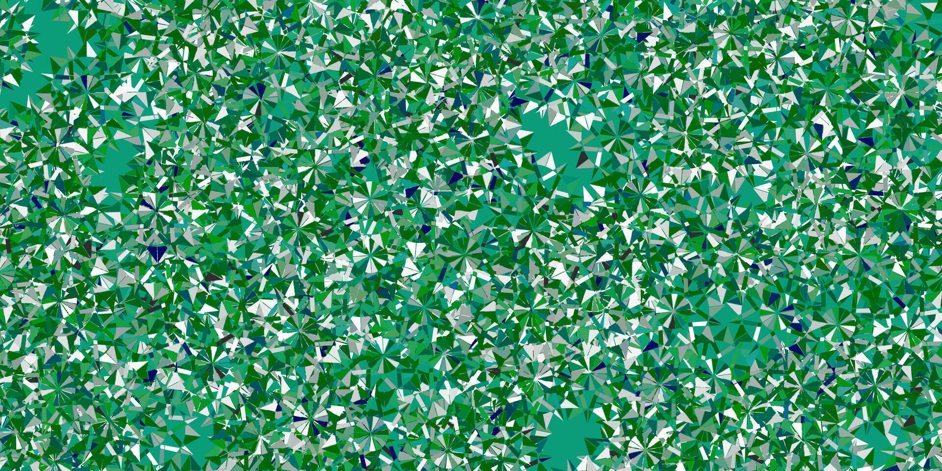 Light green vector pattern with colored snowflakes.
