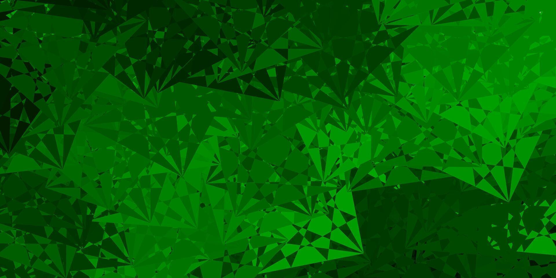 Dark Green vector backdrop with chaotic shapes.