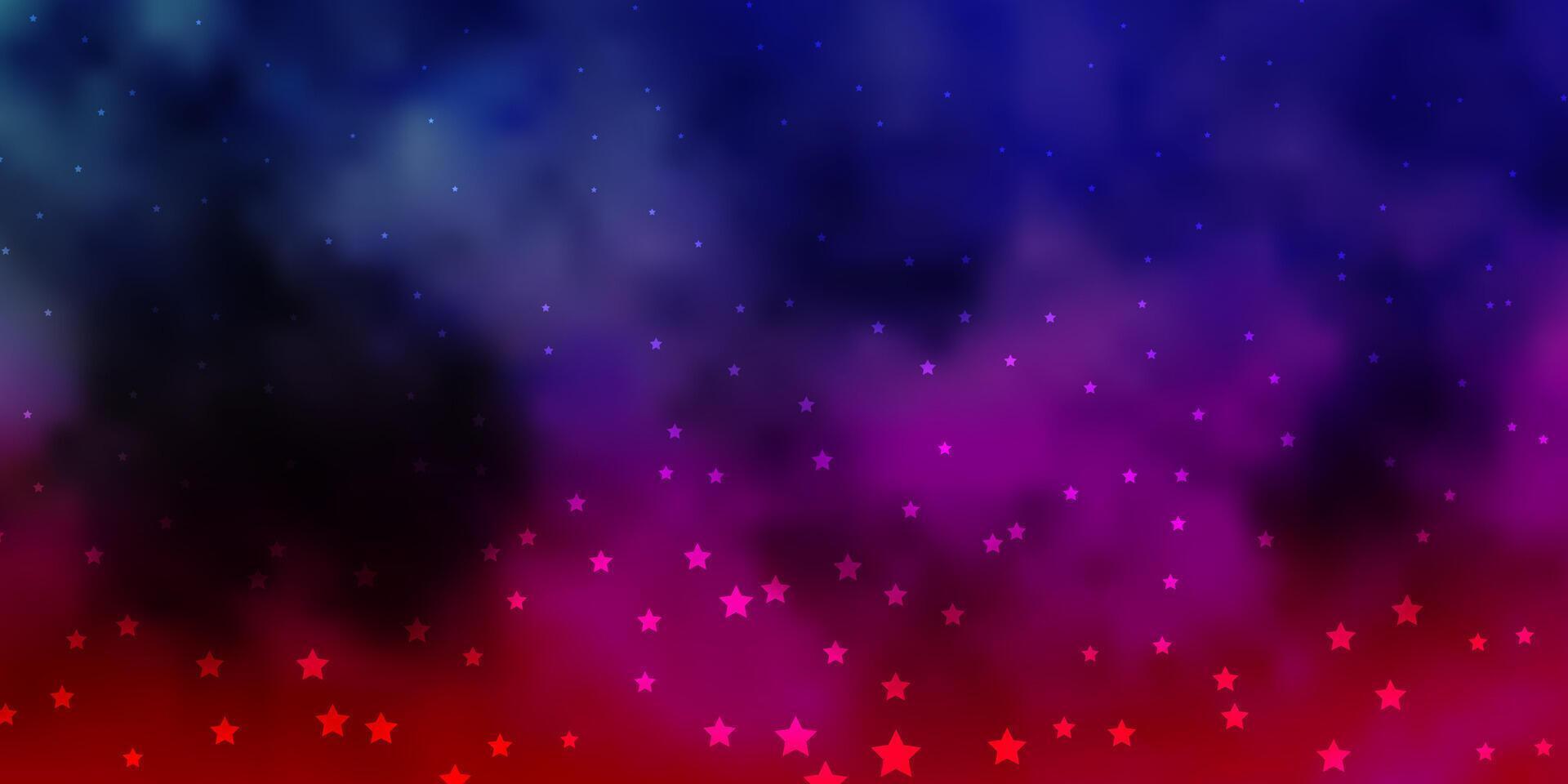 Dark Red, Yellow vector background with small and big stars.