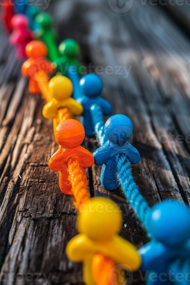 AI generated the social network community team. The concept of connections between people photo