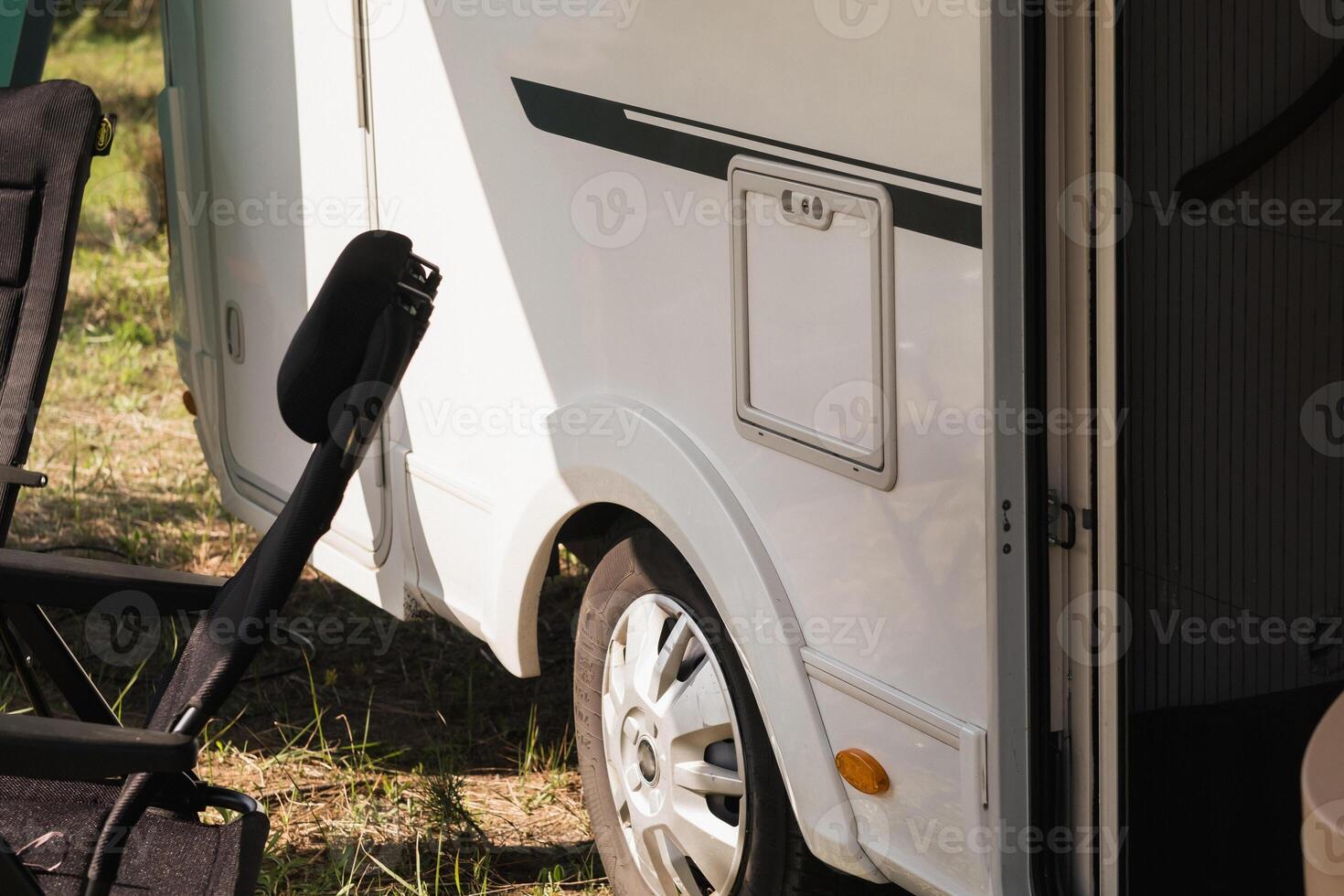 a vacation trip in a motorhome, a rest in a van photo