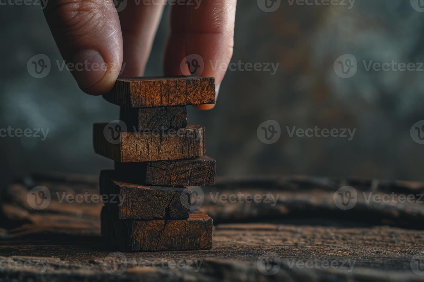 AI generated A wooden board game for balance . People play a game of chance in which balance and self-control are important photo