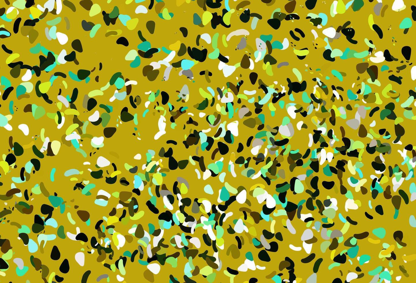 Telón de fondo de vector verde claro, amarillo con formas abstractas.