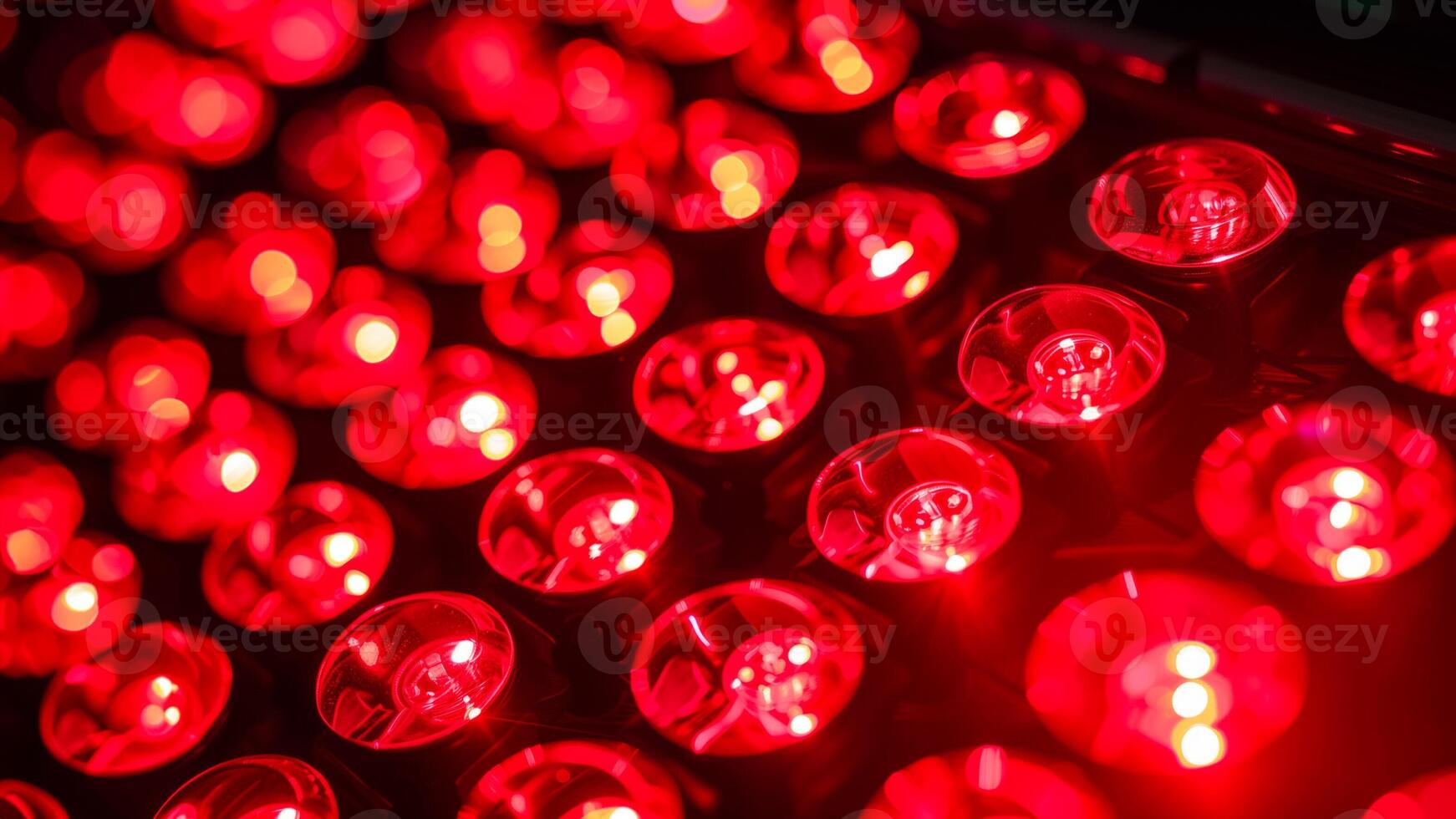 AI generated Abstract background of vibrant red bokeh lights, ideal for festive or romantic themes with space for text photo