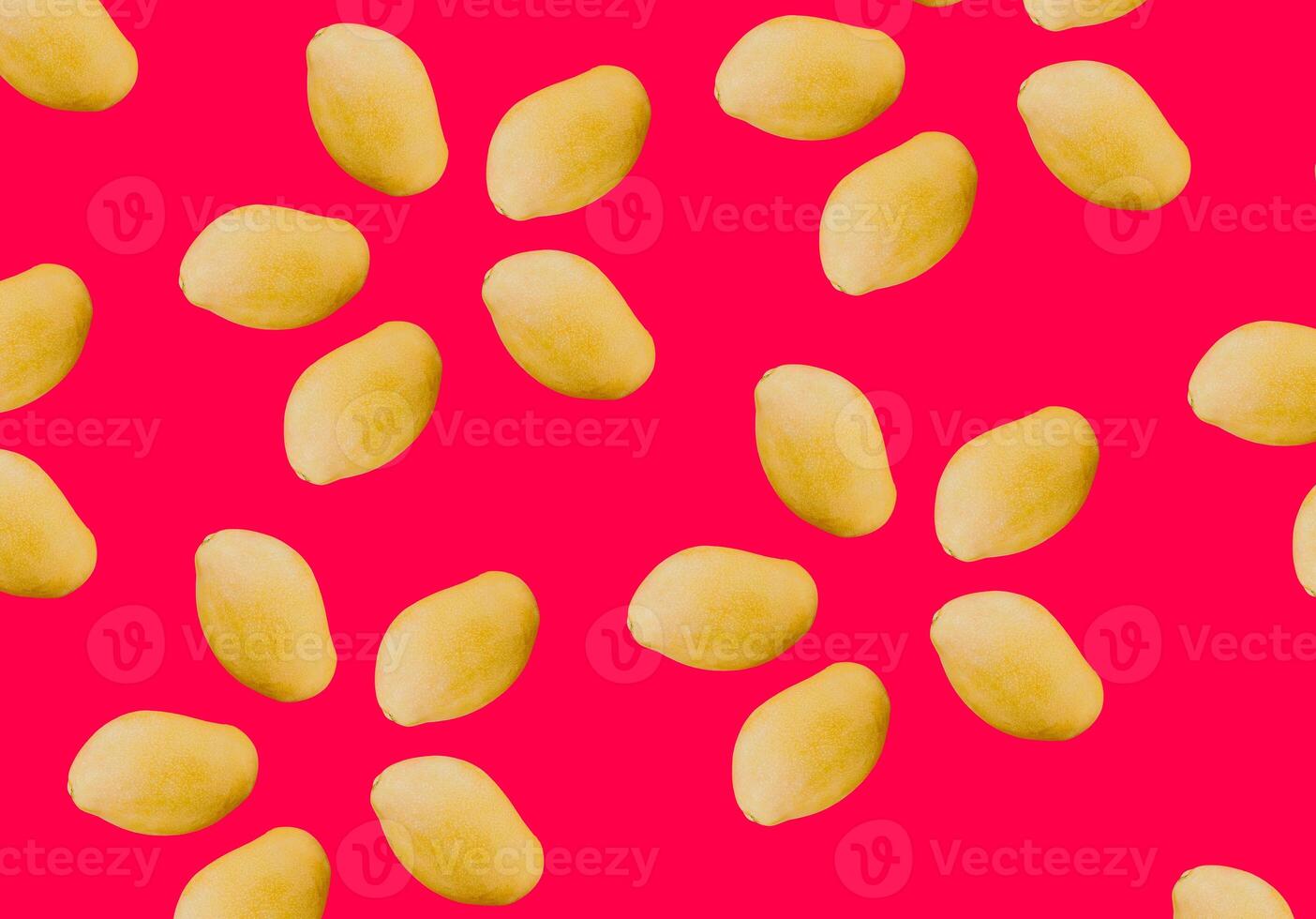 Tropical Mango Pattern on Red Backdrop photo