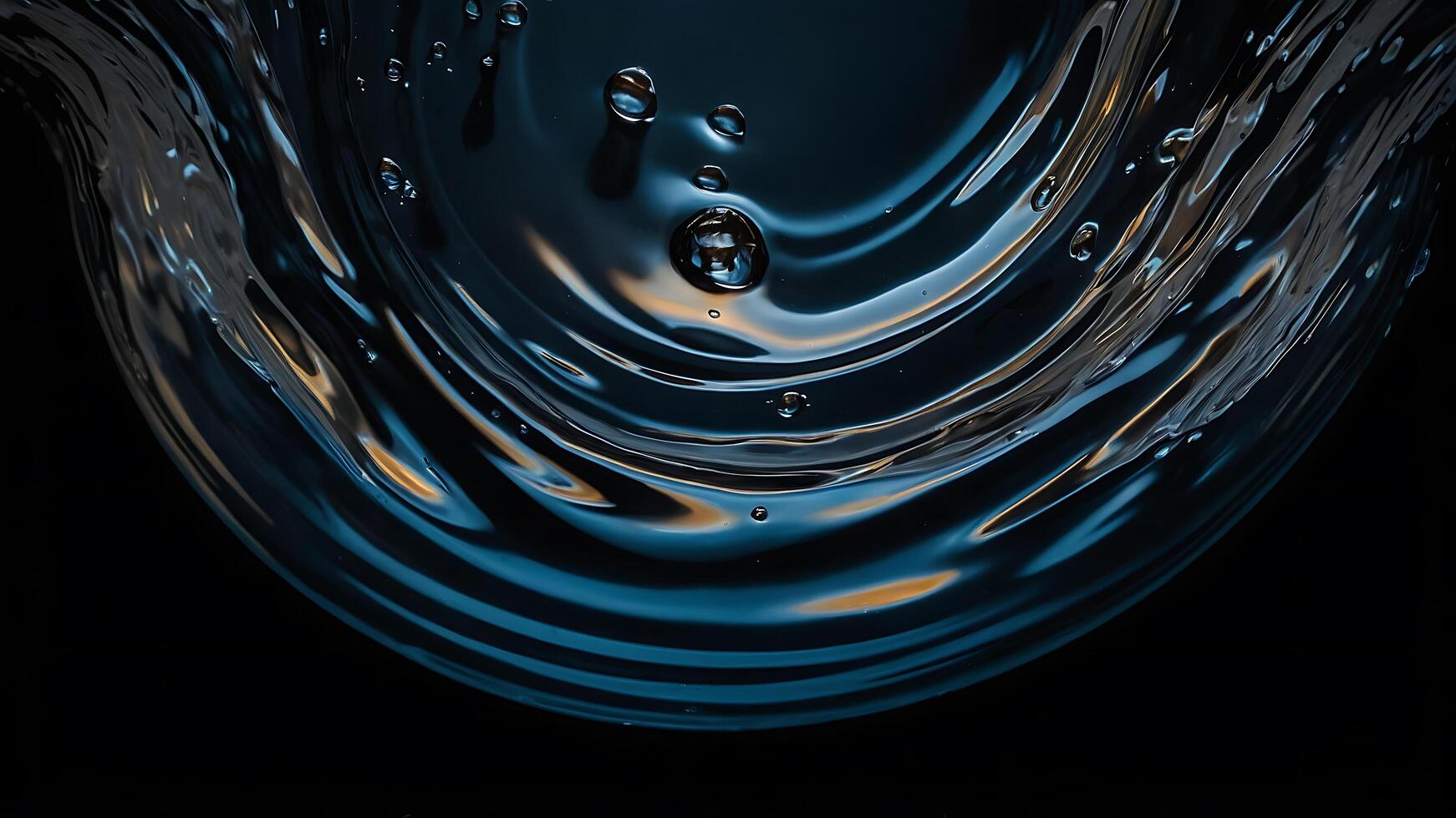 AI generated ripples on a clear water, blue liquid background photo