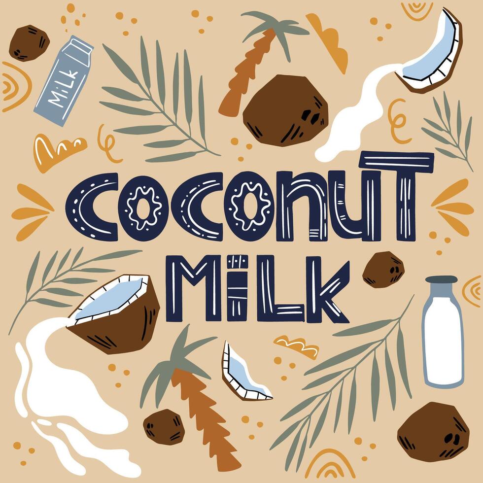 Lactose-free milk. Alternative to dairy products. vector