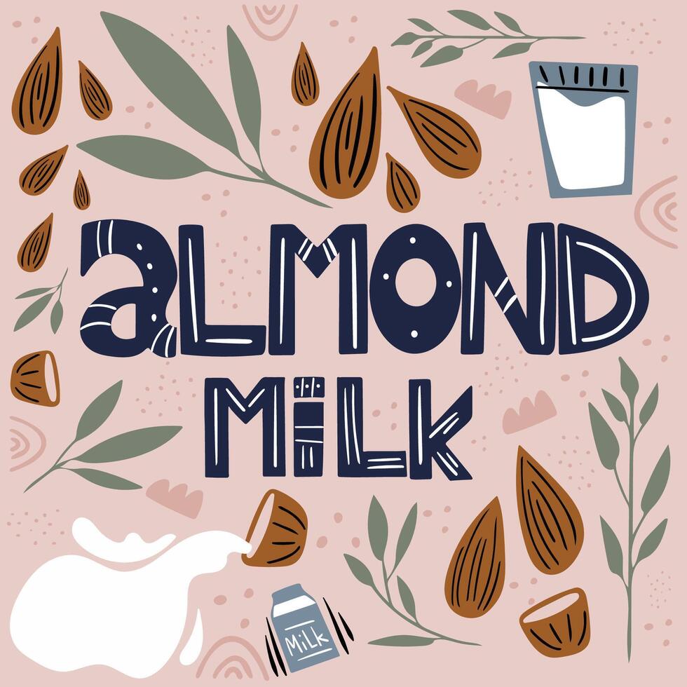 Lactose-free milk. Alternative to dairy products. vector
