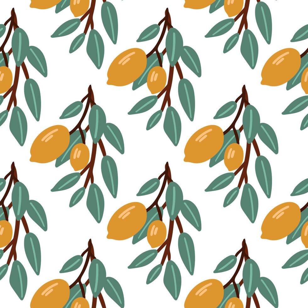 sin costura impresión con limón y hojas. para textiles, fondo de pantalla, embalaje vector