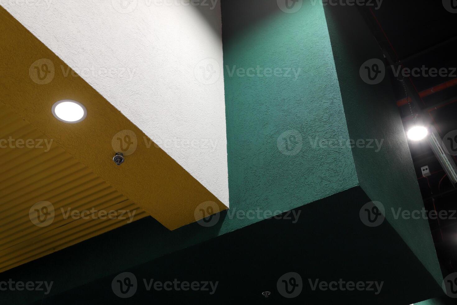 Geometric shapes on an abstract color background. Vector illustration . photo