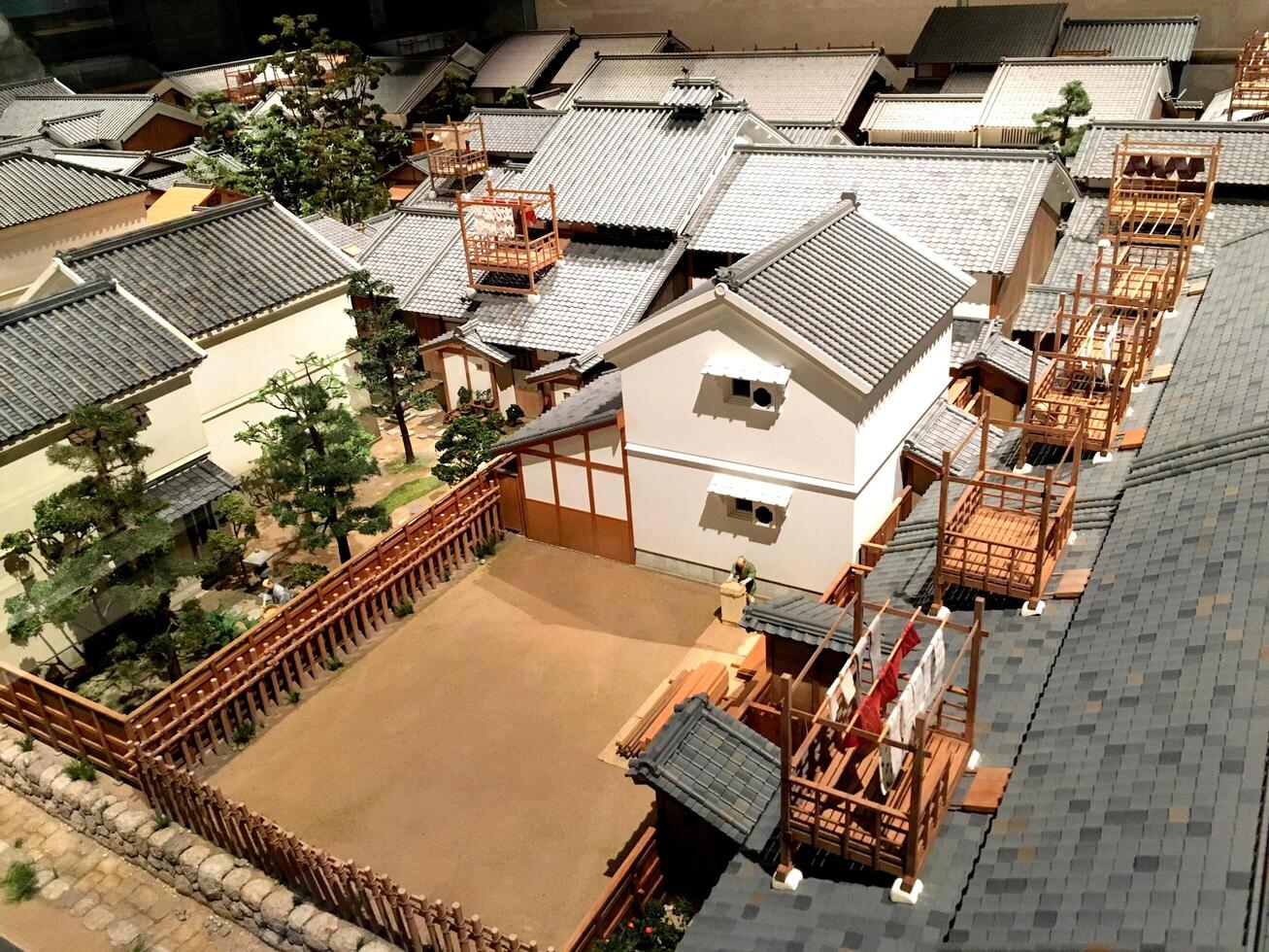 Osaka City, Japan, 2016 -model of 1800's Osaka village, in The Osaka Museum of History. photo