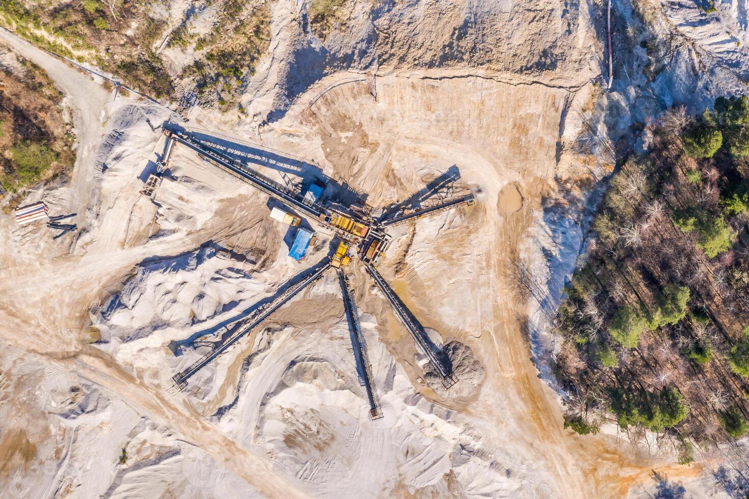 Aerial view to the open mine photo