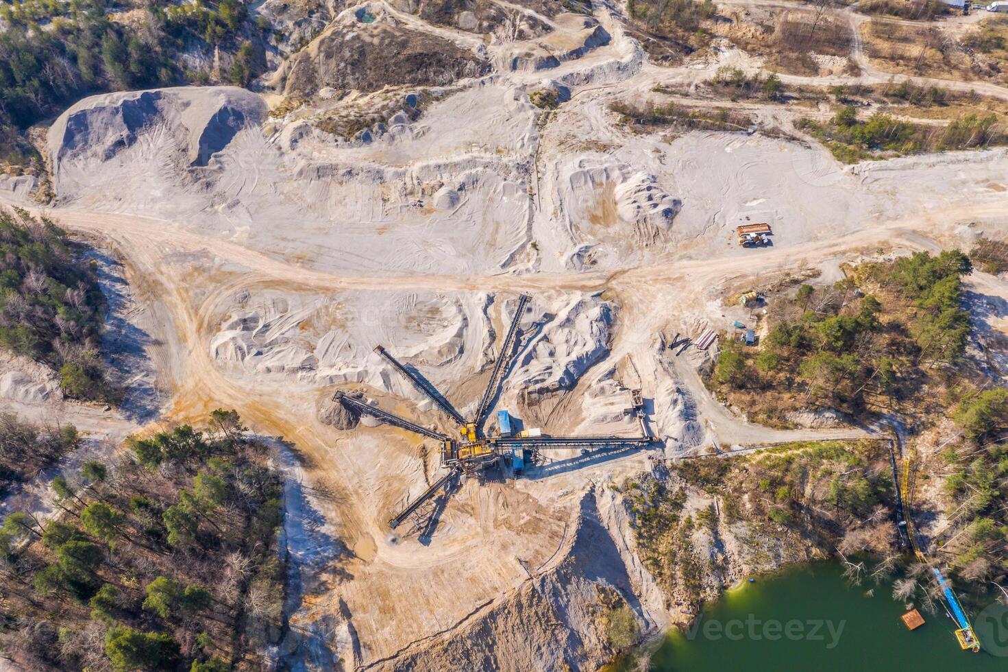 Aerial view to the open mine photo