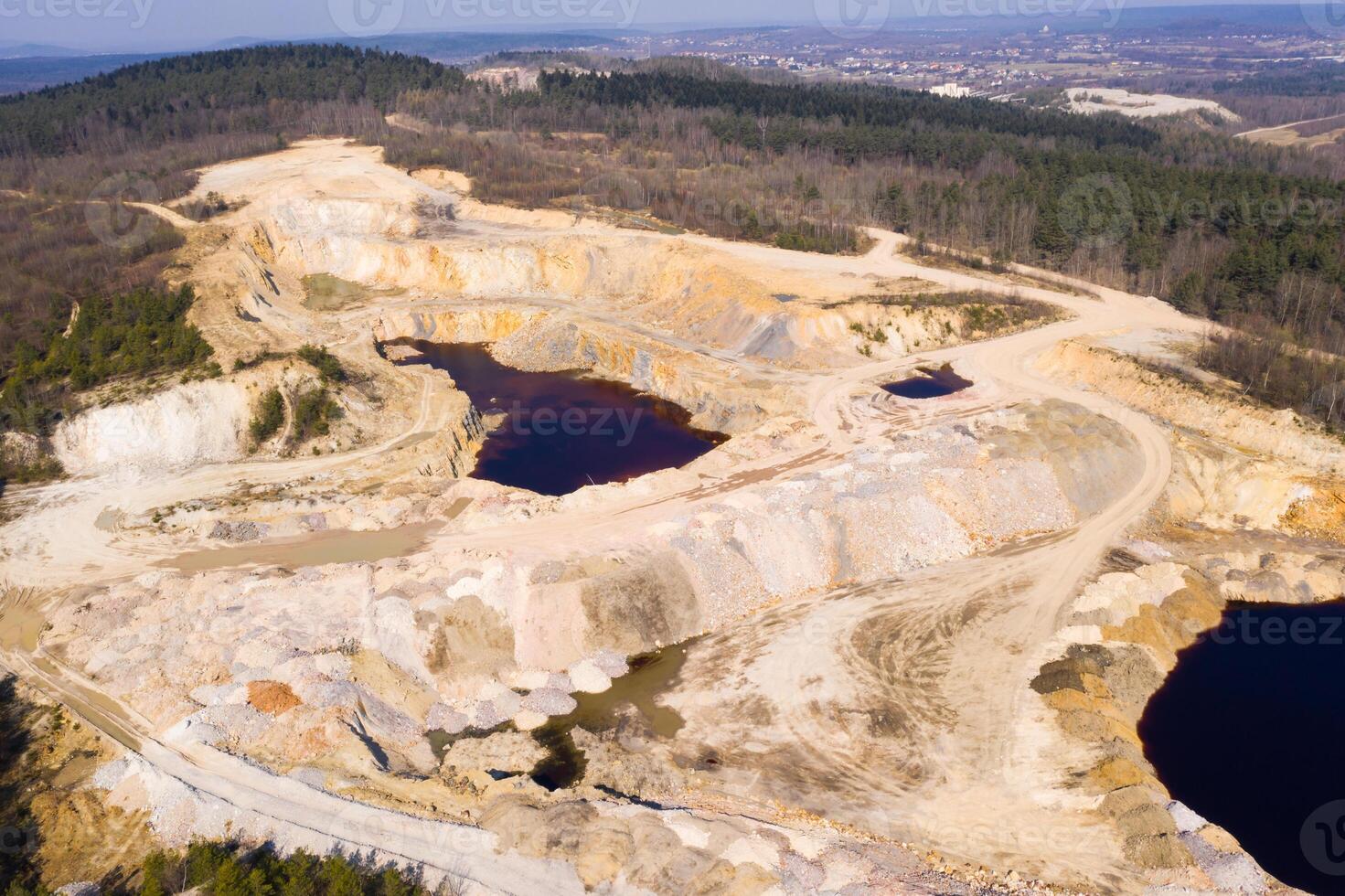 Aerial view to the open mine photo