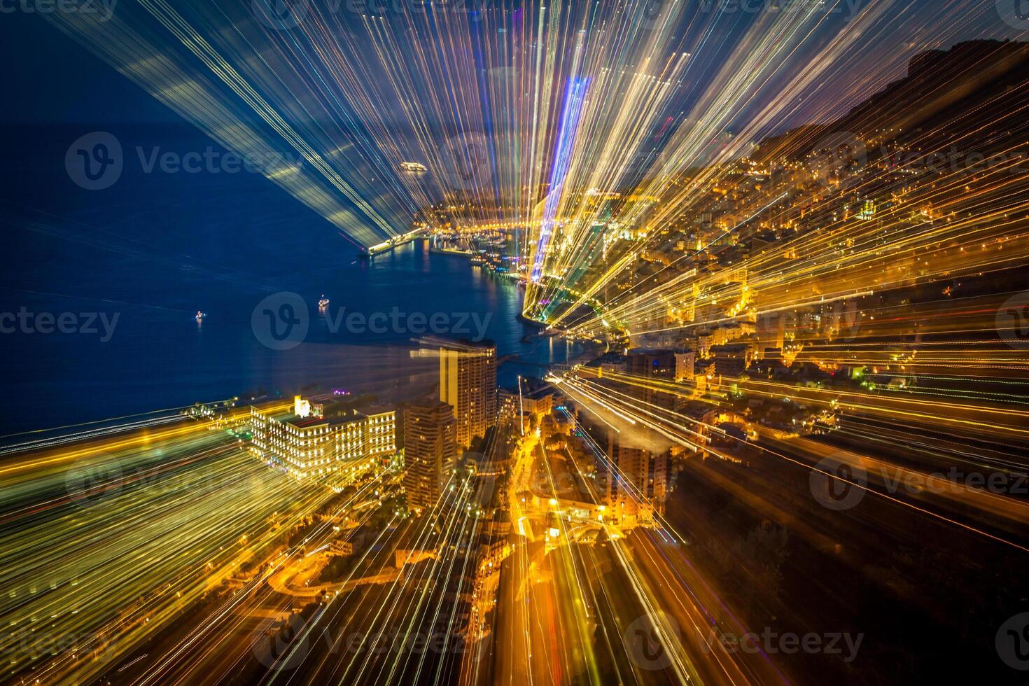 Futuristic radial blur background perspective photo