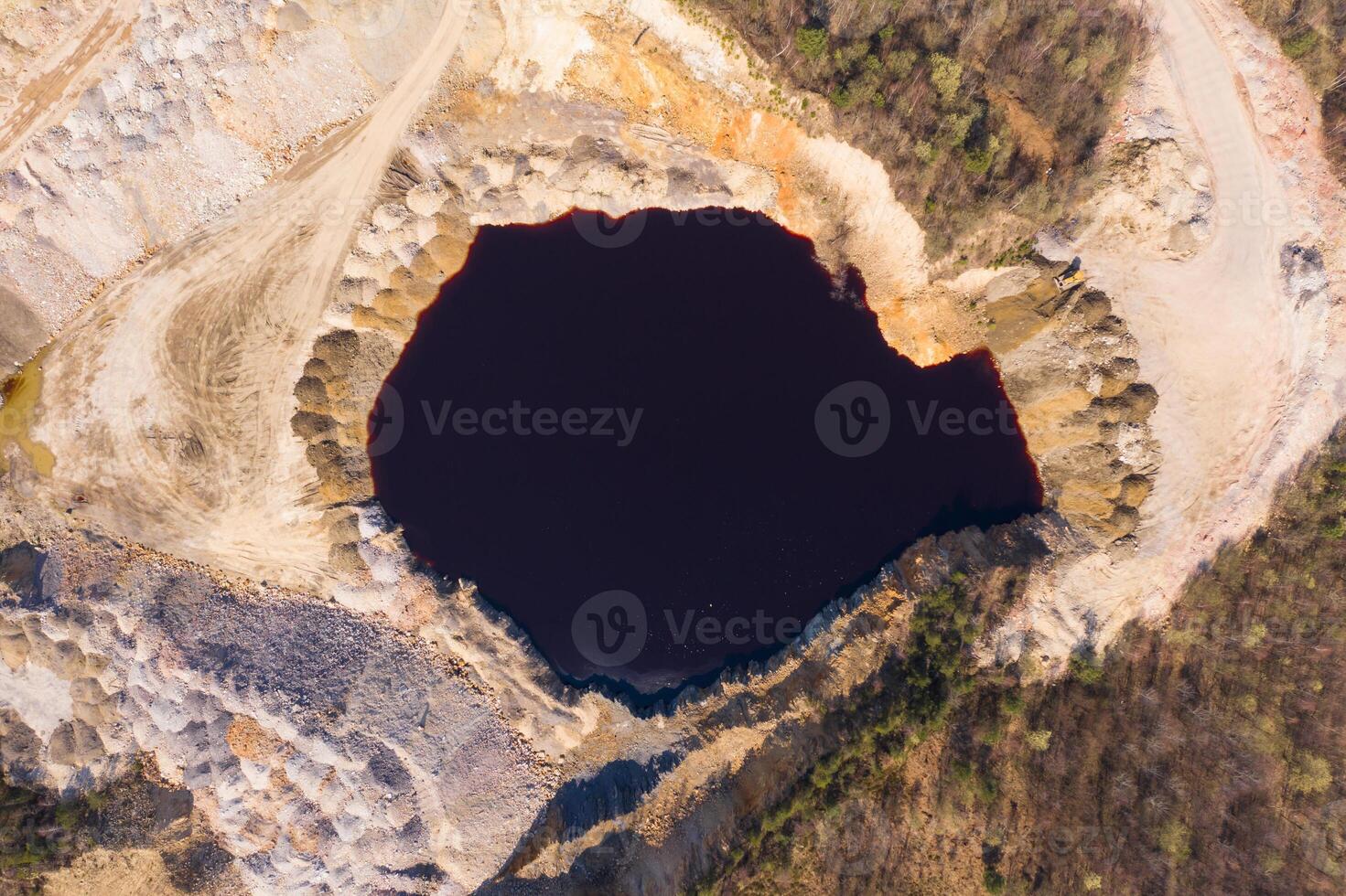 Aerial view to the open mine photo