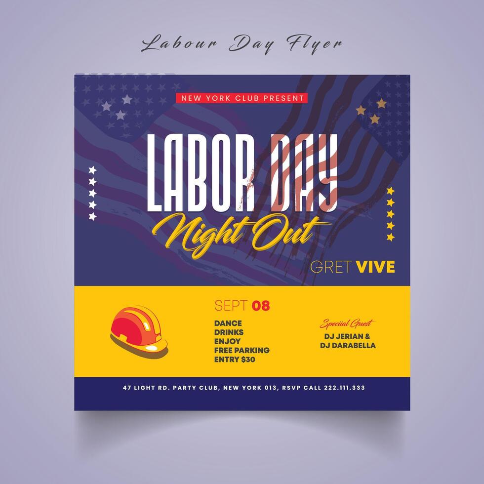 Labor Day social media Flyer vector