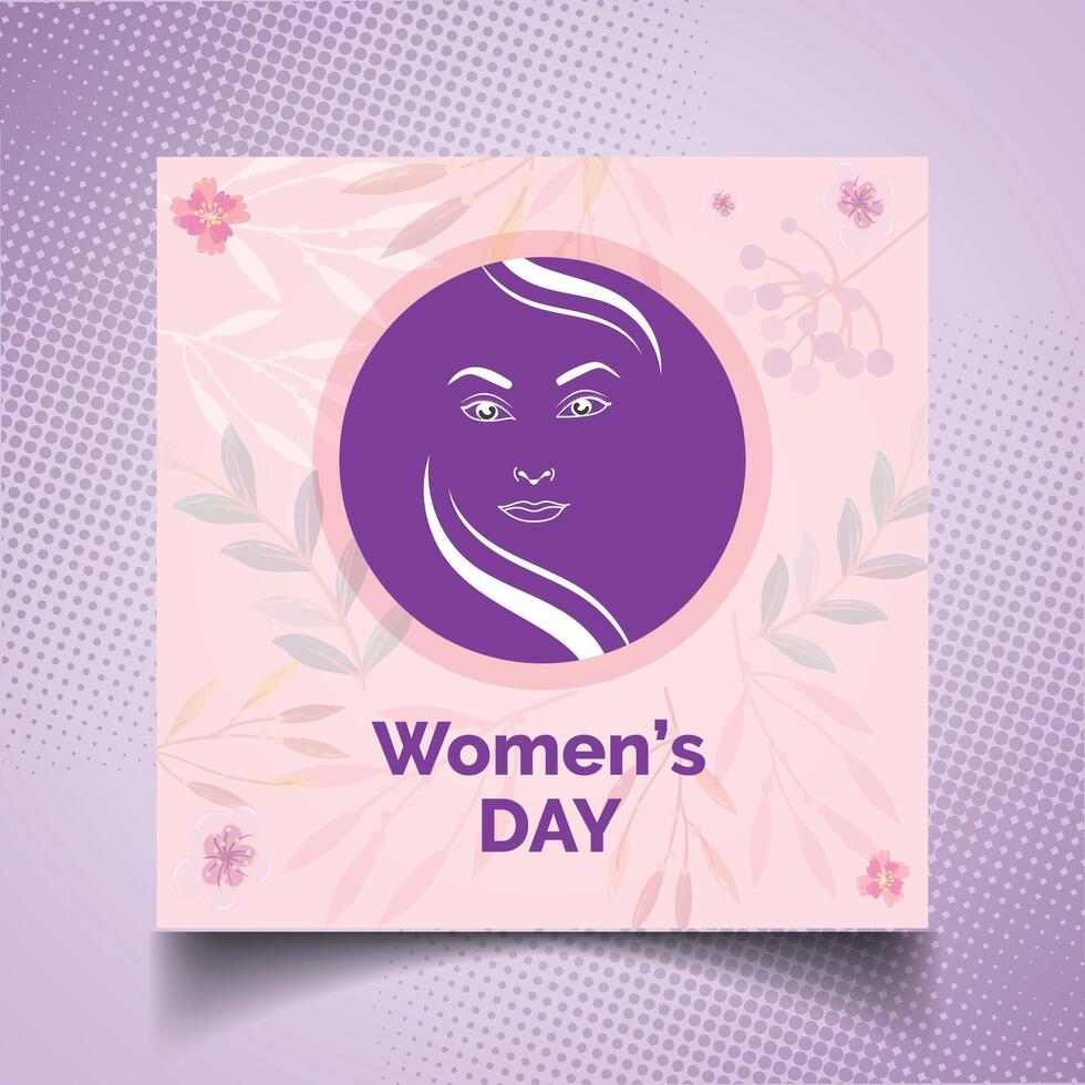 Happy Women's Day 8 March. Women's Day Social Media square post Day Instagram Post Template vector