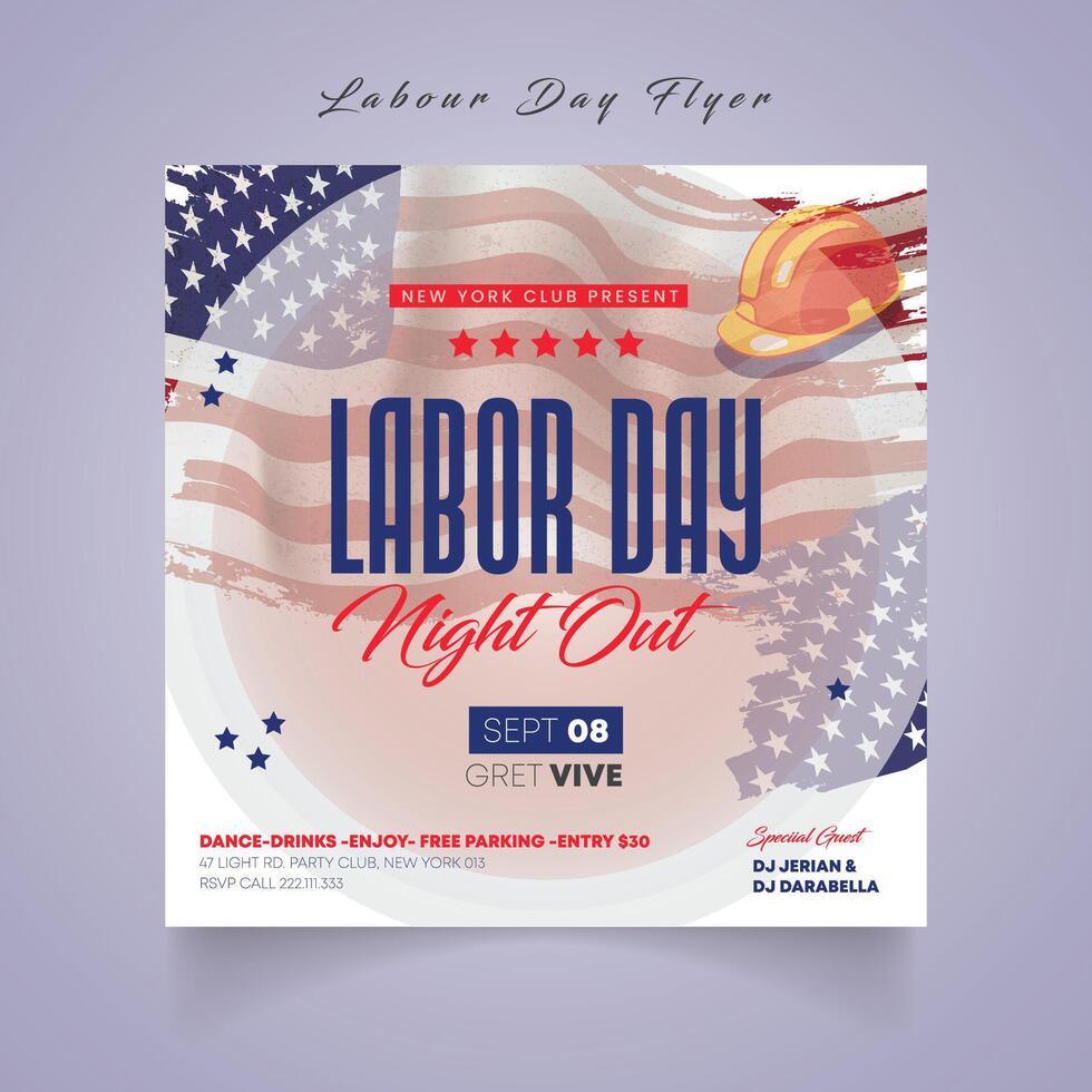 Labor Day Social Media Flyer vector