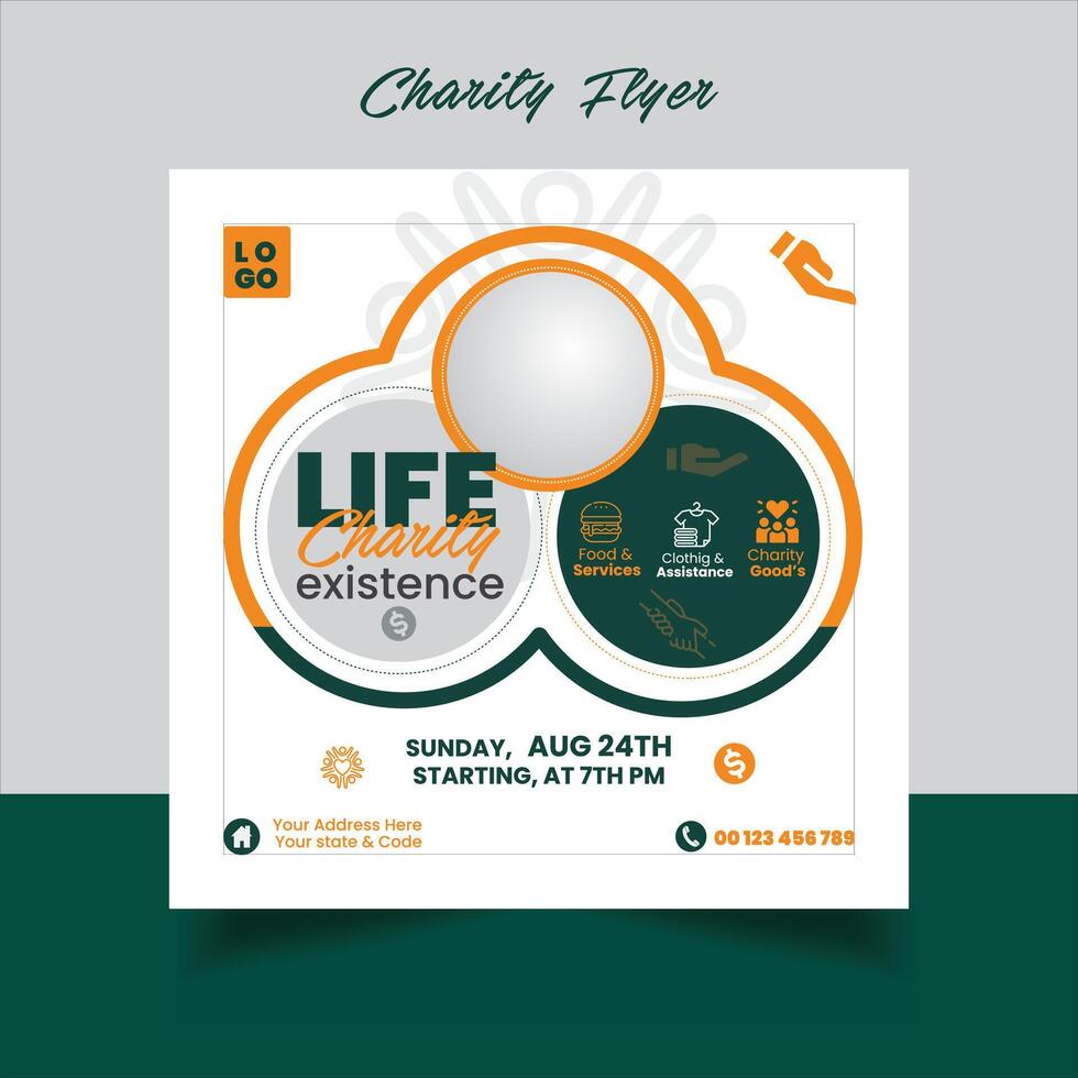 Charity Flyer Square Charity Flyer Template vector