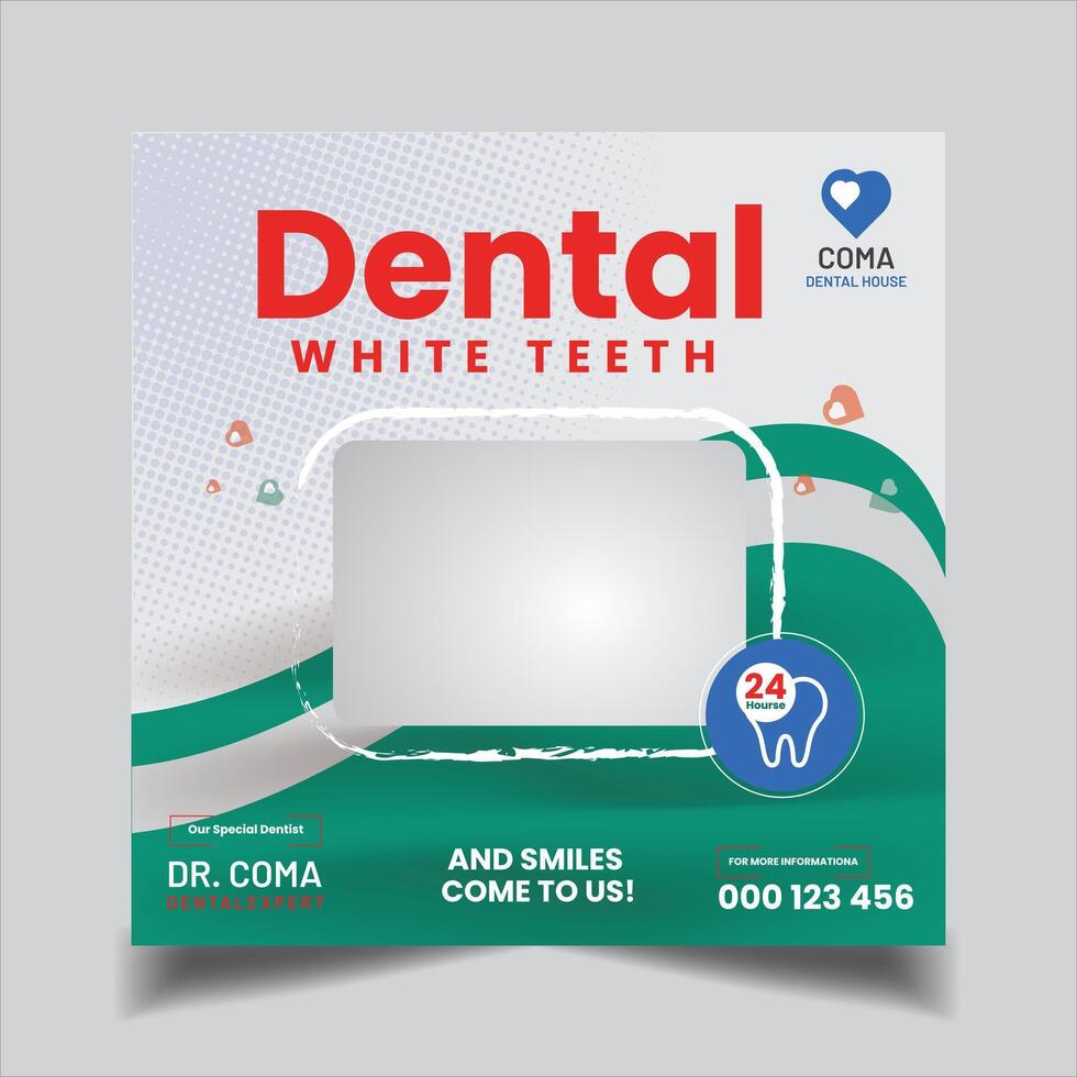 Dental Flyer Template Dental Social Media Flyer Design Template vector