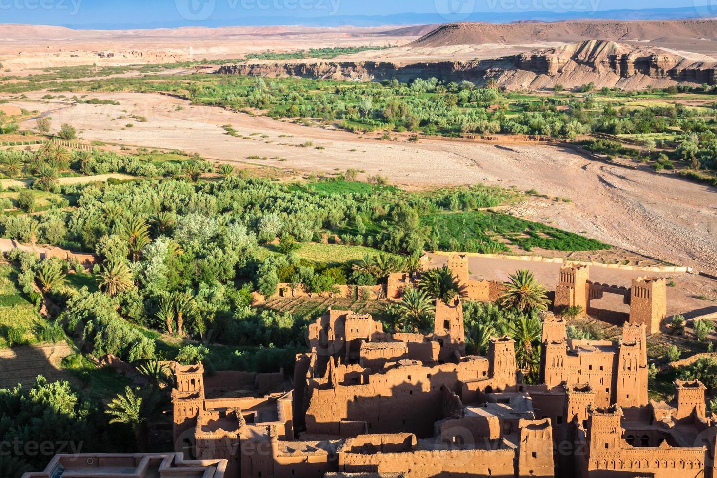 Ait Benhaddou is a fortified city, or ksar, along the former caravan route between the Sahara and Marrakech in Morocco. photo