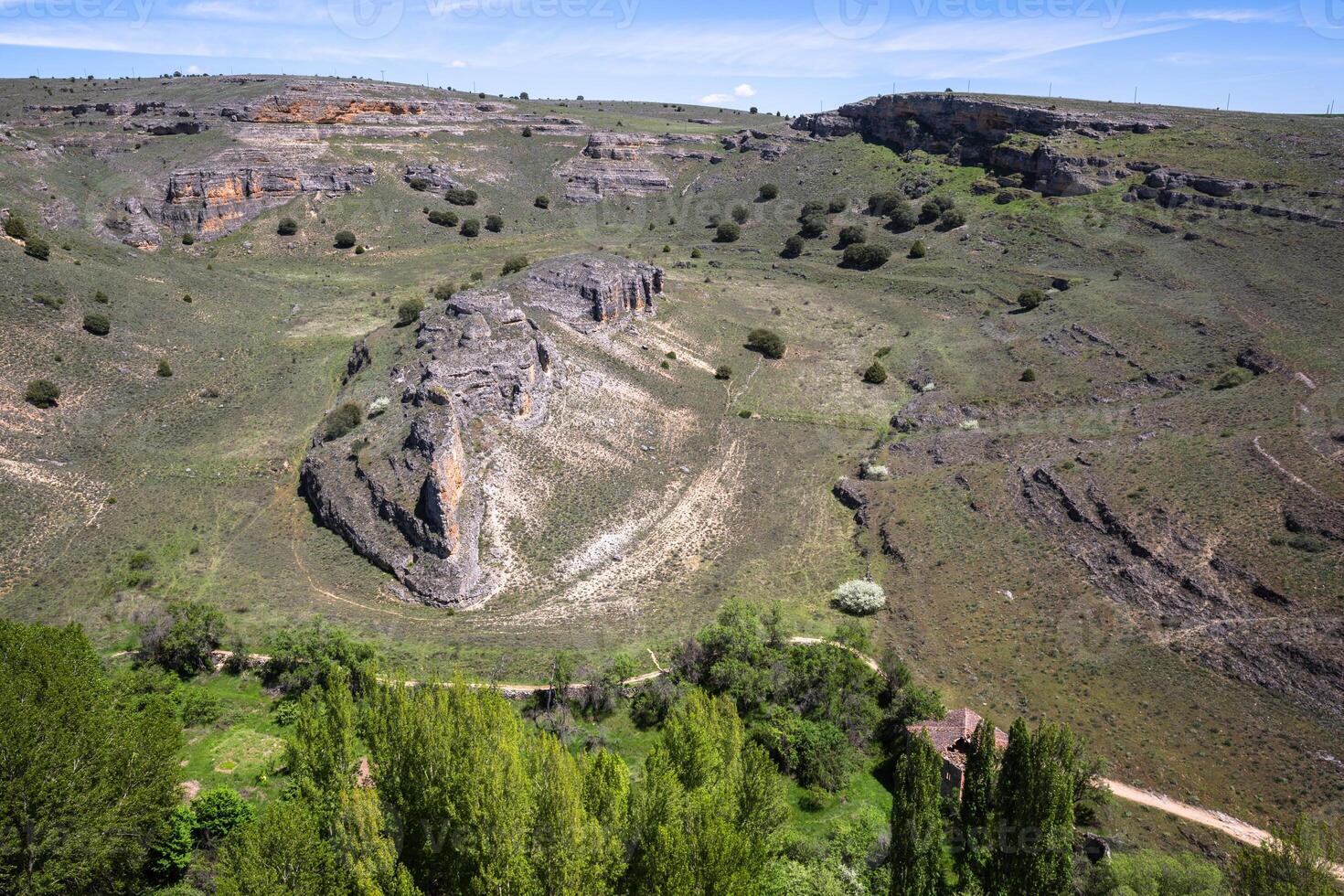 Duraton canyon and Sepulveda. Segovia. Castilla Leon. Spain. Europe. photo