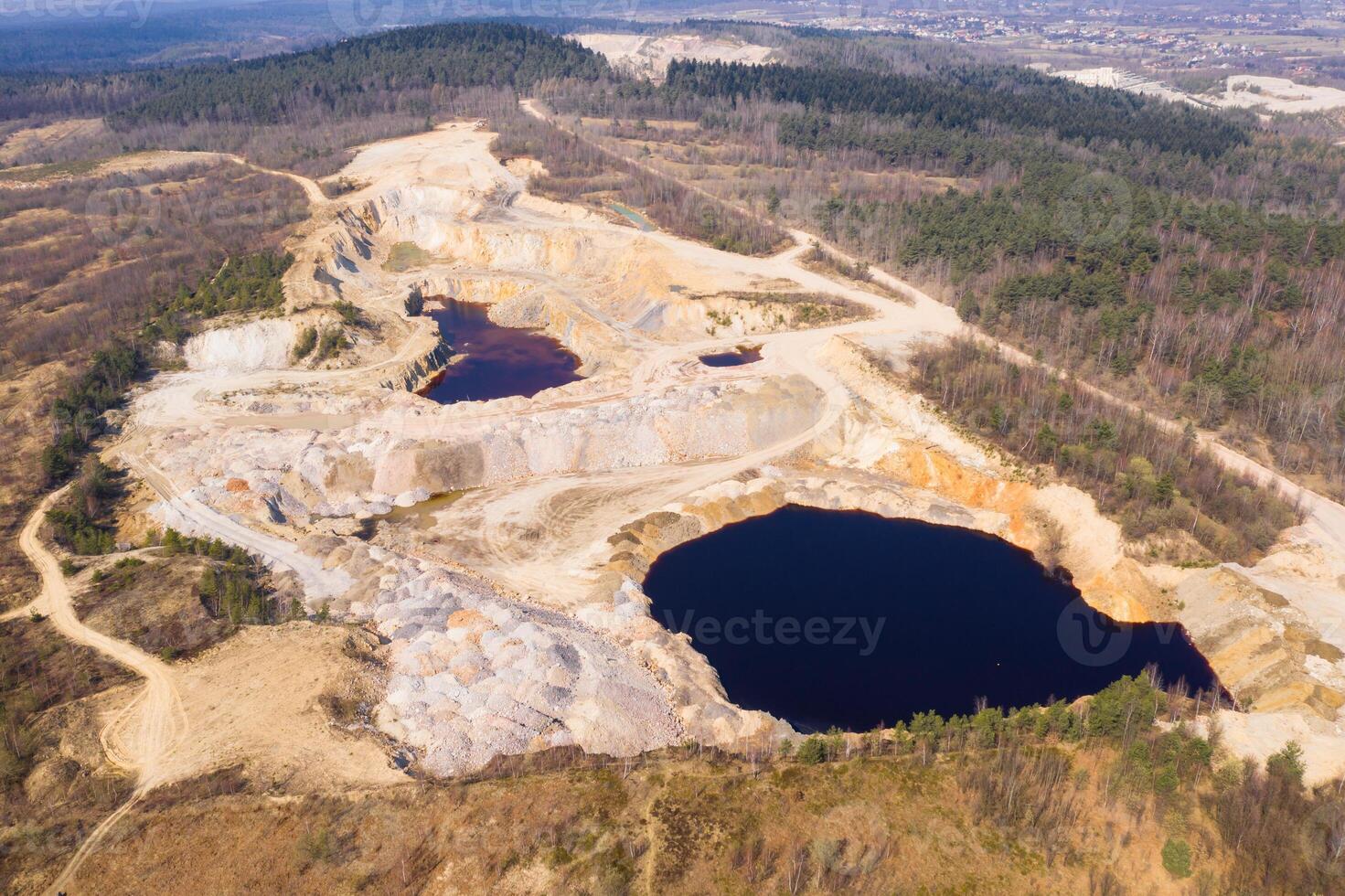 Aerial view to the open mine photo