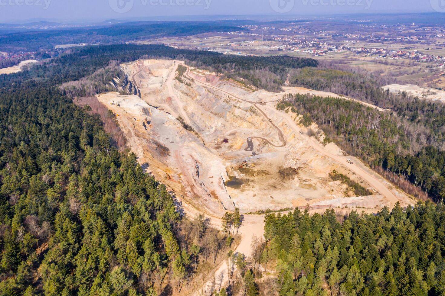 Aerial view to the open mine photo