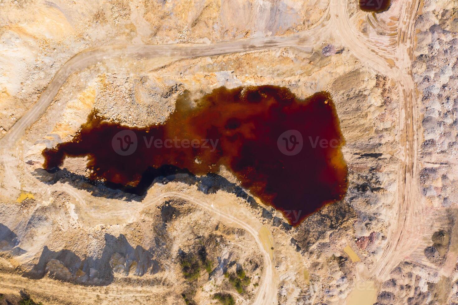 fantastic landscape of an abandoned quarry. photo