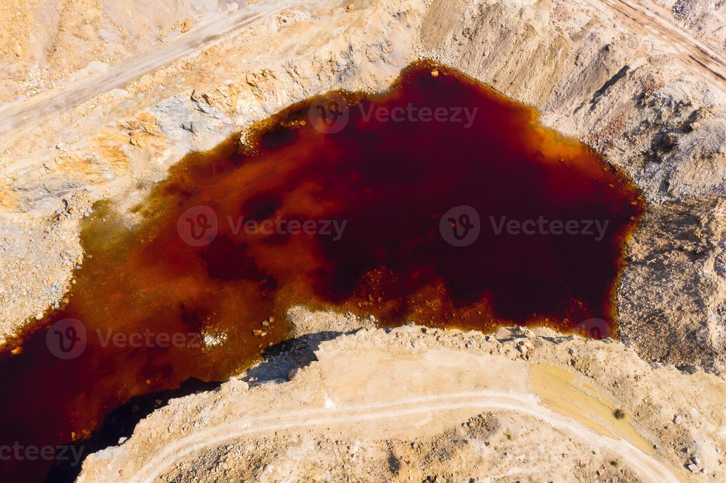 fantastic landscape of an abandoned quarry. photo