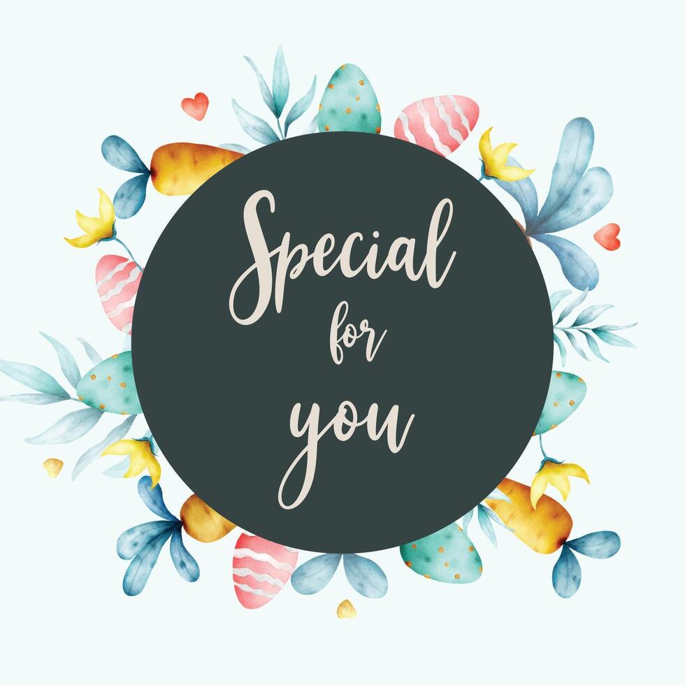 cute easter carrot template card design for background vector