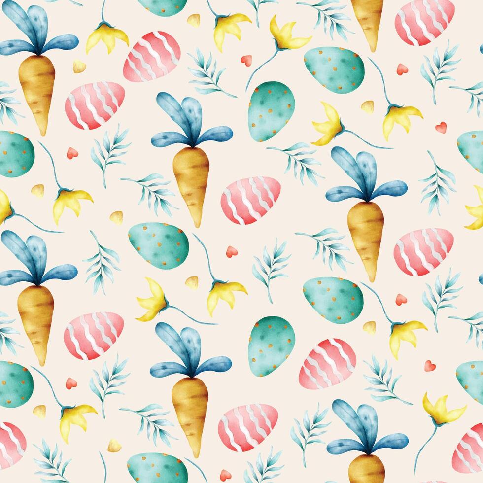 cute easter carrot seamless pattern design for background vector