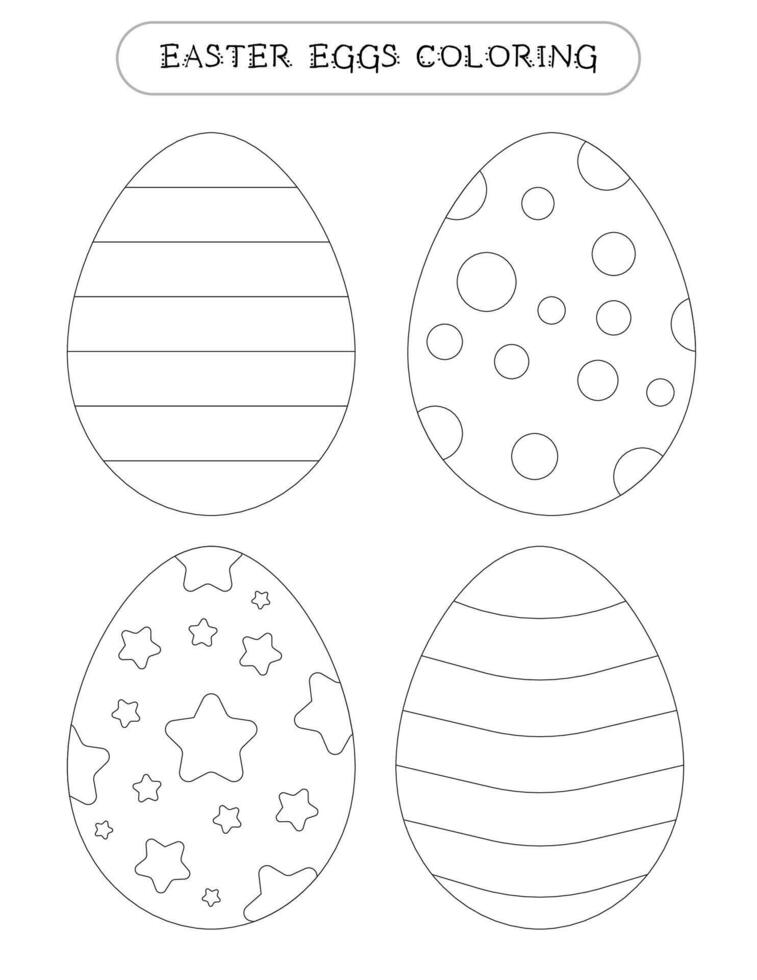 Pascua de Resurrección huevos colorante página para niños. educativo juego para preescolar y jardín de infancia. colorante actividad vector