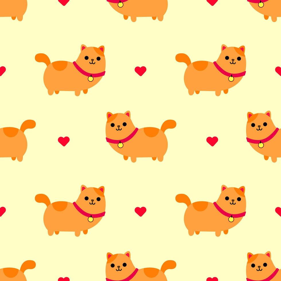 Cute cat seamless pattern background vector