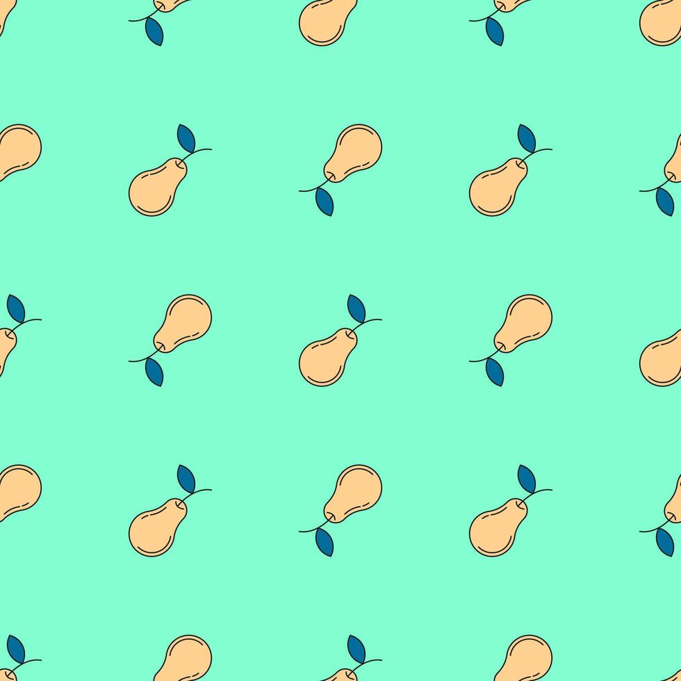 Vector seamless pear pattern. Background design for print, wrapping paper, packaging, fabric, textile, fruit shops. Fruit background