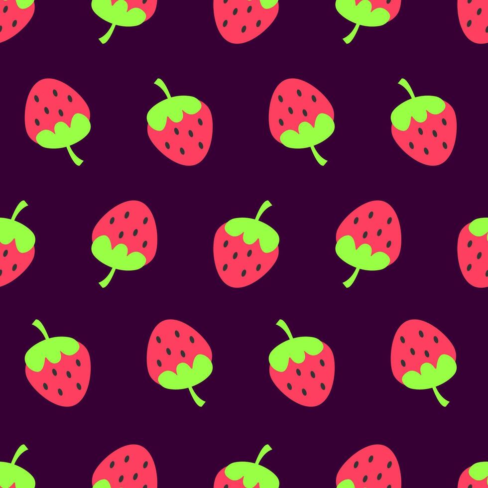 Strawberries Seamless pattern vector