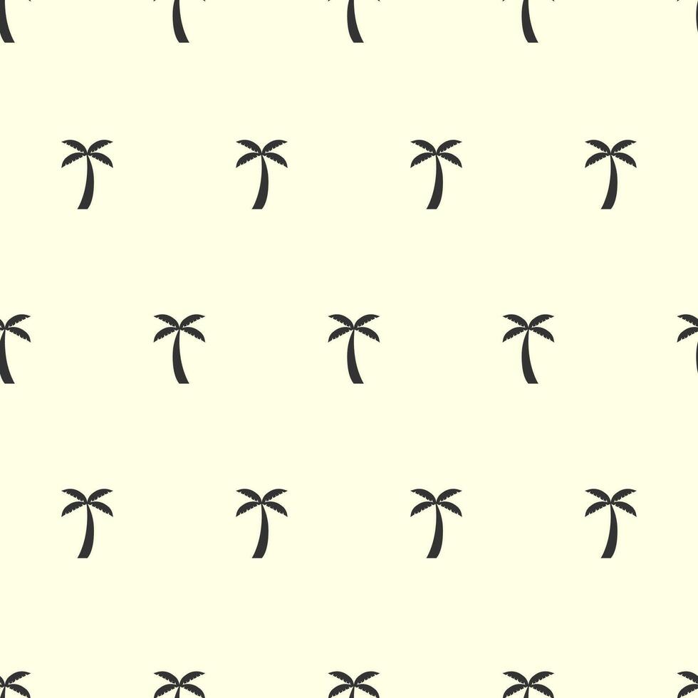 Coconut palm tree pattern textile seamless tropical forest background. Fashionable vector fabric repeating pattern. Simple tropical plants, coconut trees, beach palms textile background design.