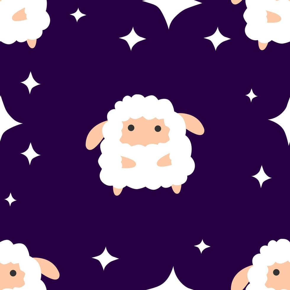 Cute Sheep Seamless Pattern vector