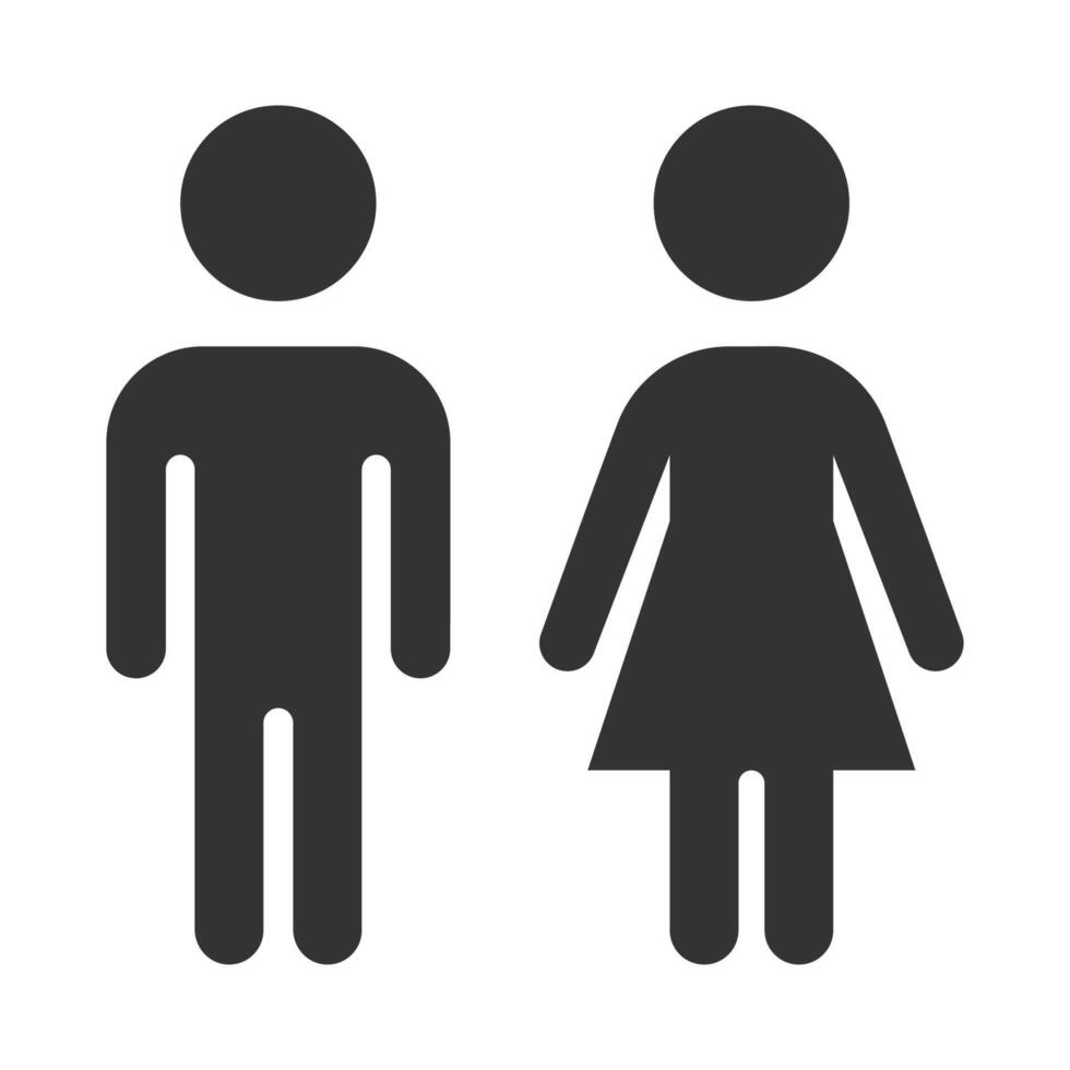 man and woman icon. boy and girl icon or badge. Vector illustration.