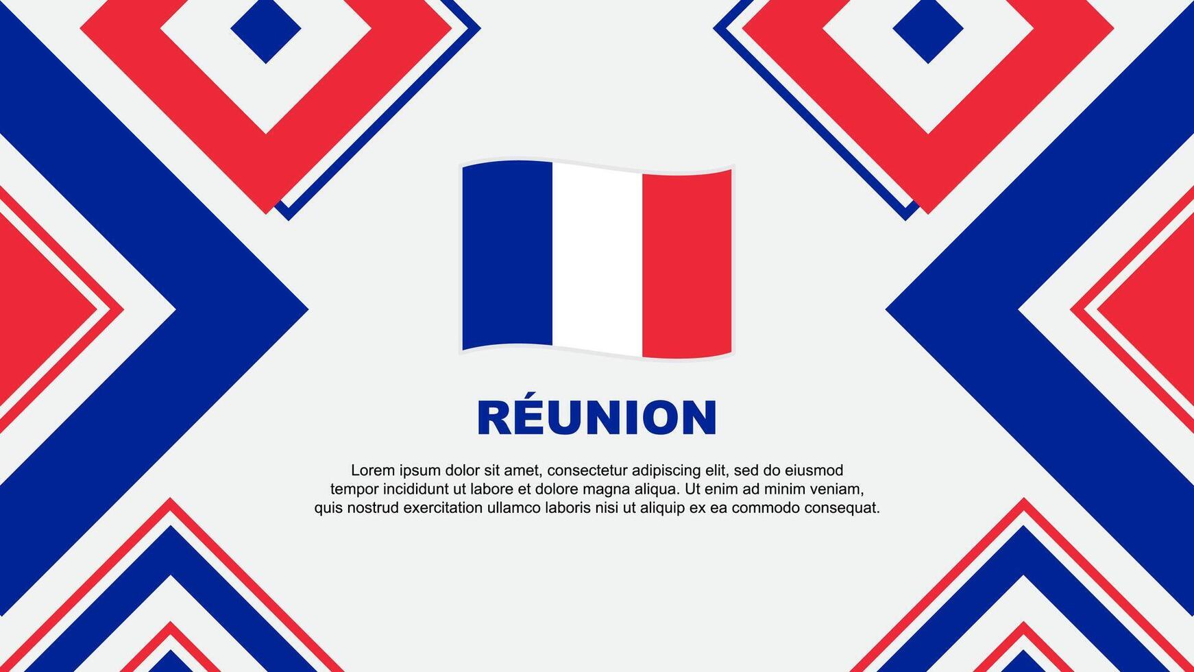 Reunion Flag Abstract Background Design Template. Reunion Independence Day Banner Wallpaper Vector Illustration. Reunion Independence Day