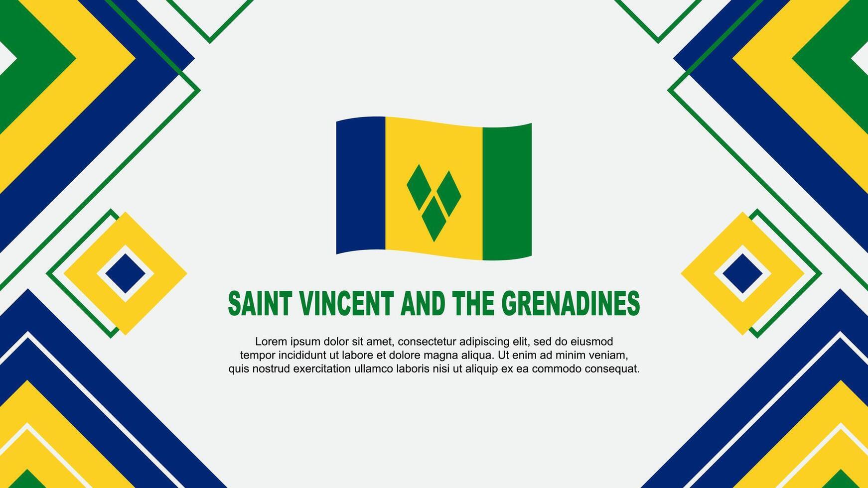 Santo Vincent y el granadinas bandera resumen antecedentes diseño modelo. Santo Vincent y el granadinas independencia día bandera fondo de pantalla vector ilustración. antecedentes