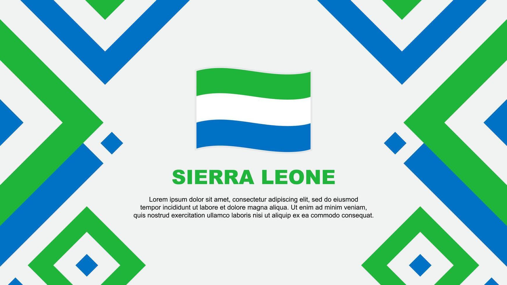 Sierra Leone Flag Abstract Background Design Template. Sierra Leone Independence Day Banner Wallpaper Vector Illustration. Sierra Leone Template