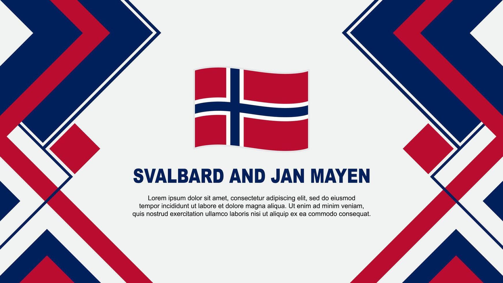 Svalbard And Jan Mayen Flag Abstract Background Design Template. Svalbard And Jan Mayen Independence Day Banner Wallpaper Vector Illustration. Banner