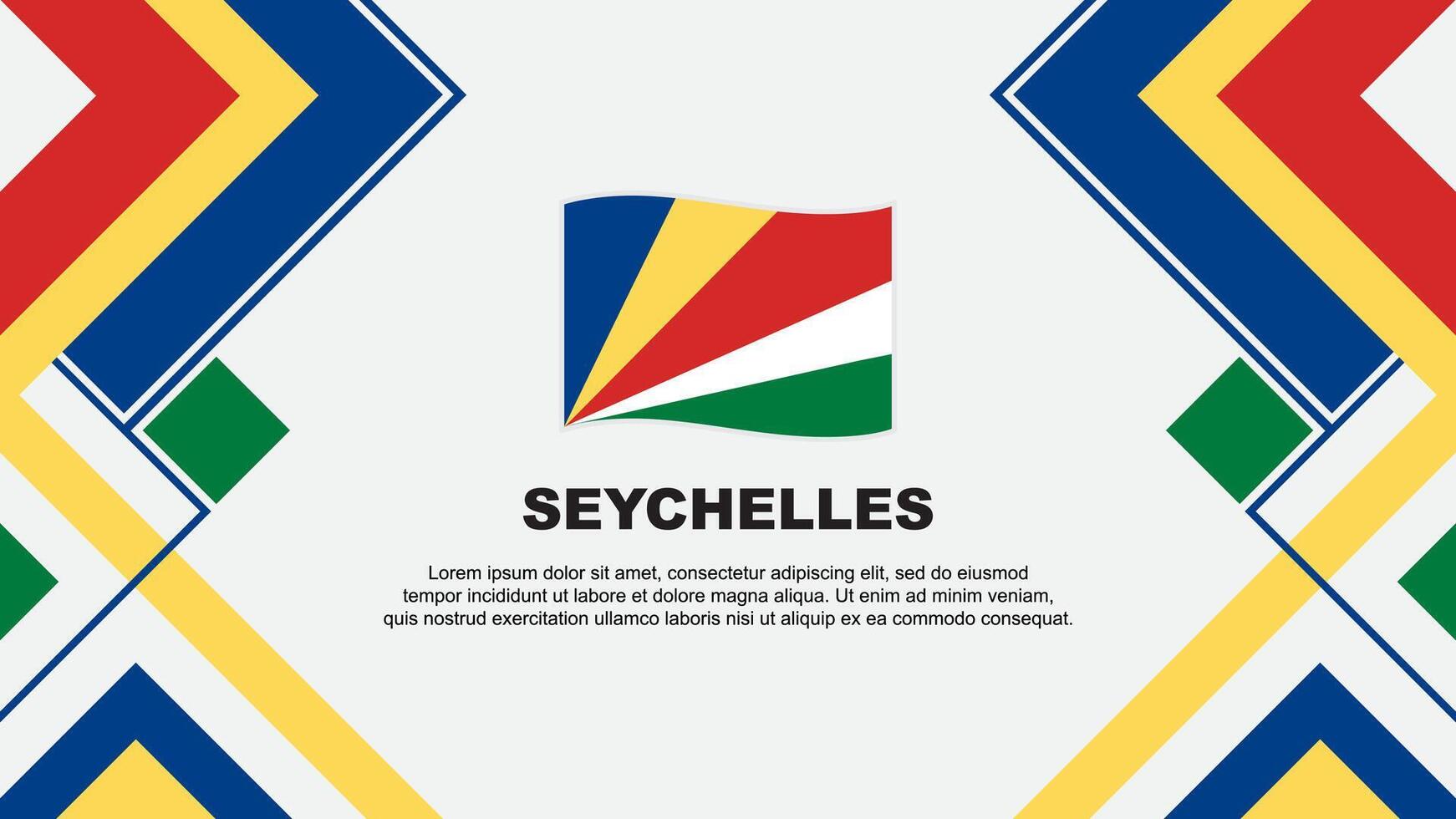 Seychelles Flag Abstract Background Design Template. Seychelles Independence Day Banner Wallpaper Vector Illustration. Seychelles Banner