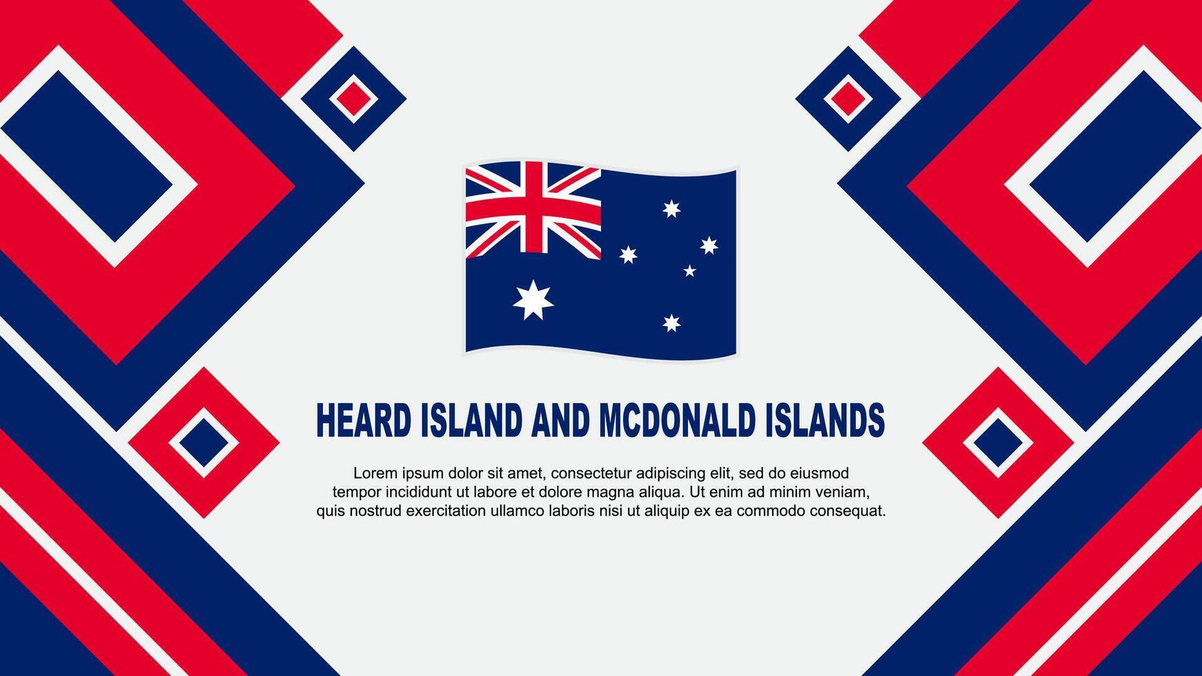 Heard Island And McDonald Islands Flag Abstract Background Design Template. Banner Wallpaper Vector Illustration. Cartoon