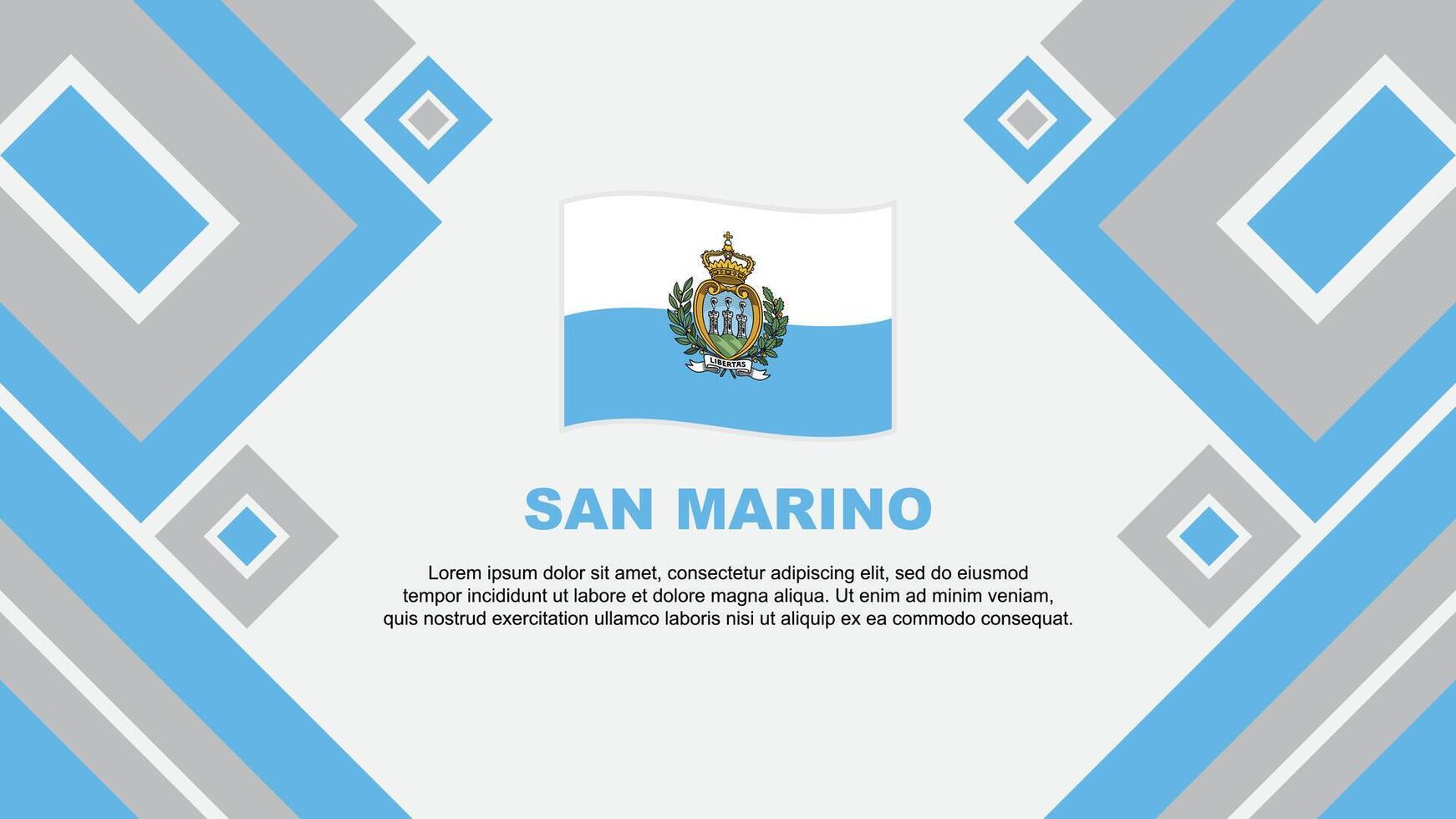 San Marino Flag Abstract Background Design Template. San Marino Independence Day Banner Wallpaper Vector Illustration. San Marino Cartoon